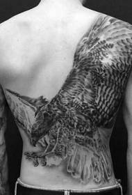 back very amazing black and white glorious eagle tattoo pattern