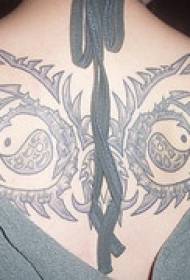 tillbaka asiatisk stil symbol tatuering mönster