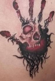skullHead tetoválás férfi hátsó kapa tetoválás kép