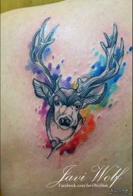 back color splash ink elk tattoo pattern