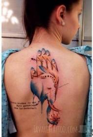 pozadinska boja prskana tinta ruka slona apstraktni uzorak tetovaže