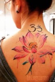 terug splash inkt lotus karakter tattoo patroon