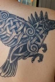 Tattoo Eagle Pattern Boys Back Black Grey Tattoo Eagle Pattern