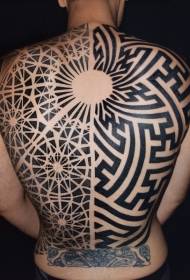 back geometric style black various jewelry tattoo pattern  73809-back simple black line Indian god tattoo pattern