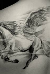 back majestic Mysterious Pegasus Tattoo Pattern