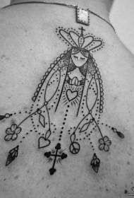 back prick girl liten fersk tatoveringsmønster