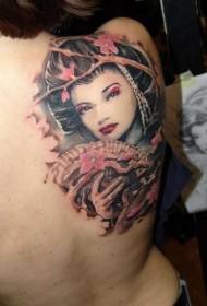 japanische traditionelle gemalte schöne Geisha Tattoo-Muster