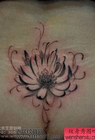 girl's waist good-looking lotus tattoo pattern