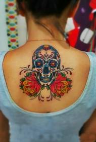 chicas volver hermoso color vivo tatuaje tatuaje patrón