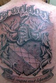 back family crest totem na may pattern ng tattoo ng character