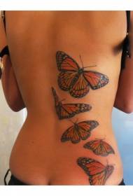 A tergo coetus in designs coloris butterfly tattoo