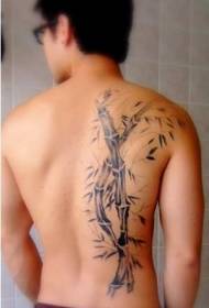 męski tył Bambusowy wzór tatuażu