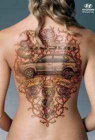 cool back painted car totem flower tattoo pattern