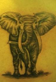Enkelt elefant tillbaka tatuering mönster