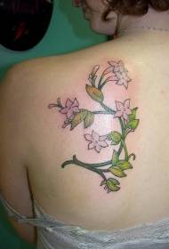 back fun jasmine vine tattoo pattern