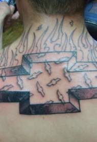 atpakaļ Chevrolet logotips un liesmas tetovējums