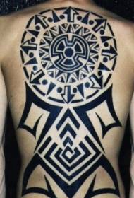 leđa crni krug plemenski simbol tetovaža uzorak