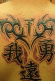 Caracteres chinos y símbolo de tótem Patrón de tatuaje
