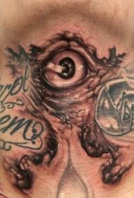 nyak hátborzongató titokzatos szörnyeteg szeme tetoválás minta