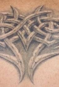 back realistic stone Celtic knot tattoo pattern