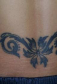 waist black flowers and vine tattoo pattern