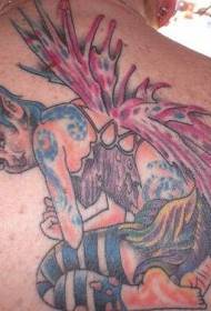 zadný farebný škriatok tetovanie vzor
