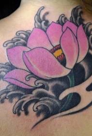 back cute pink lotus tattoo pattern