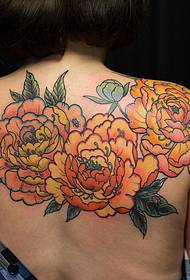 bageste peony flower Tattoo mønster