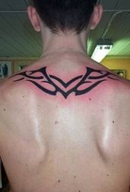 back Black Wings Tribal Totem Tattoo Pattern
