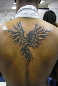 wzór tatuażu czarny feniks w stylu tribal