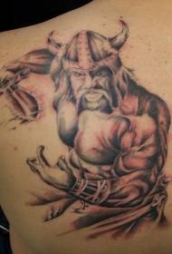 nyuma mambo ya Viking shujaa na upanga muundo wa tattoo