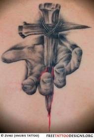 назад драматична христијанска тема боја крвава шема на тетоважи