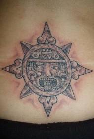 waist tribal sun design tattoo pattern