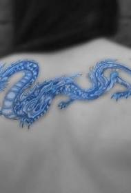 назад красиві синій дракон татуювання візерунок