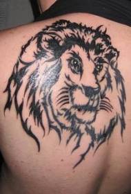 back black tribal lion tattoo pattern