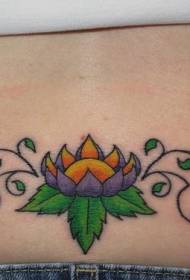 purple lotus waist tattoo pattern