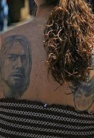 realistinen muotokuva ihmisen takana tatuointikuvio