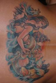 Midje Fantasy Mermaid og Sea Tattoo Pattern