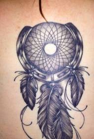 back horseshoe stickers and Dream catcher combination tattoo pattern