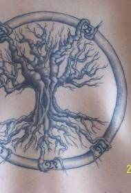 back round with Tree tattoo pattern