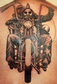 back motorcycle lovers portrait tattoo pattern