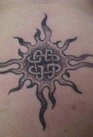 背部凯尔特太阳纹身图案