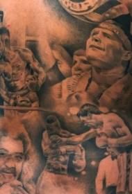 leđa nevjerojatni različiti dizajni tetovaža portreta boksera