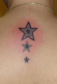 back different size stars tattoo pattern
