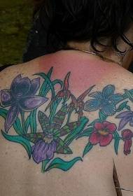 back color different varieties of orchid tattoo pattern