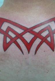 πίσω κόκκινο αιχμηρό σχέδιο τατουάζ τοτέμ