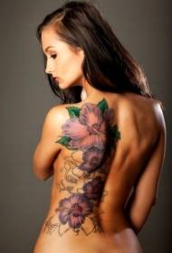 linda volta bela flor tatuagem padrão