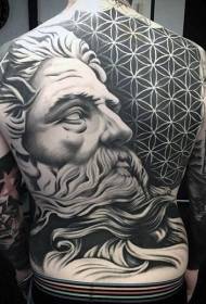 Tilbake Enorm svart og hvit statue med tatoveringsmønster fra stammesmykker