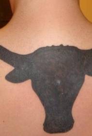 back black Chicago Bulls logo tattoo pattern