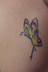 Natrag žuti leptir tetovaža uzorak